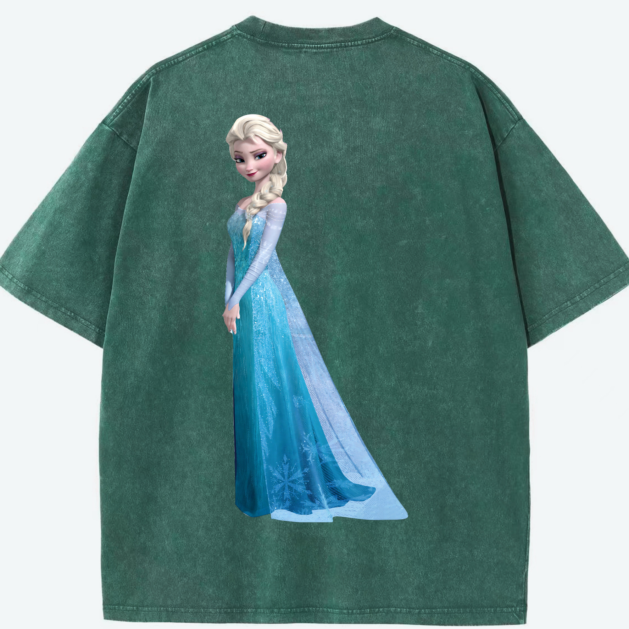 （画像用） アナと雪の女王 アンナ エルサ Frozen Anna Elsa 綿100% ヴィンテージ風 半袖Tシャツ（背面プリント）